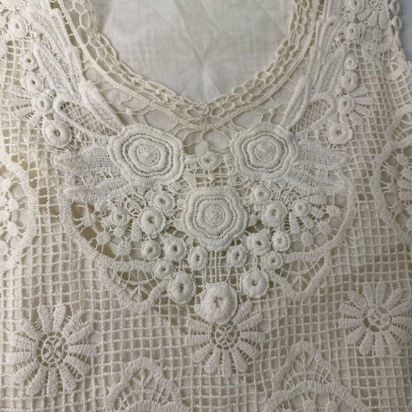 Yoana Baraschi Crochet Off‎ White Cream Lined Sleeveless Dress sz 4 - Picture 4 of 12
